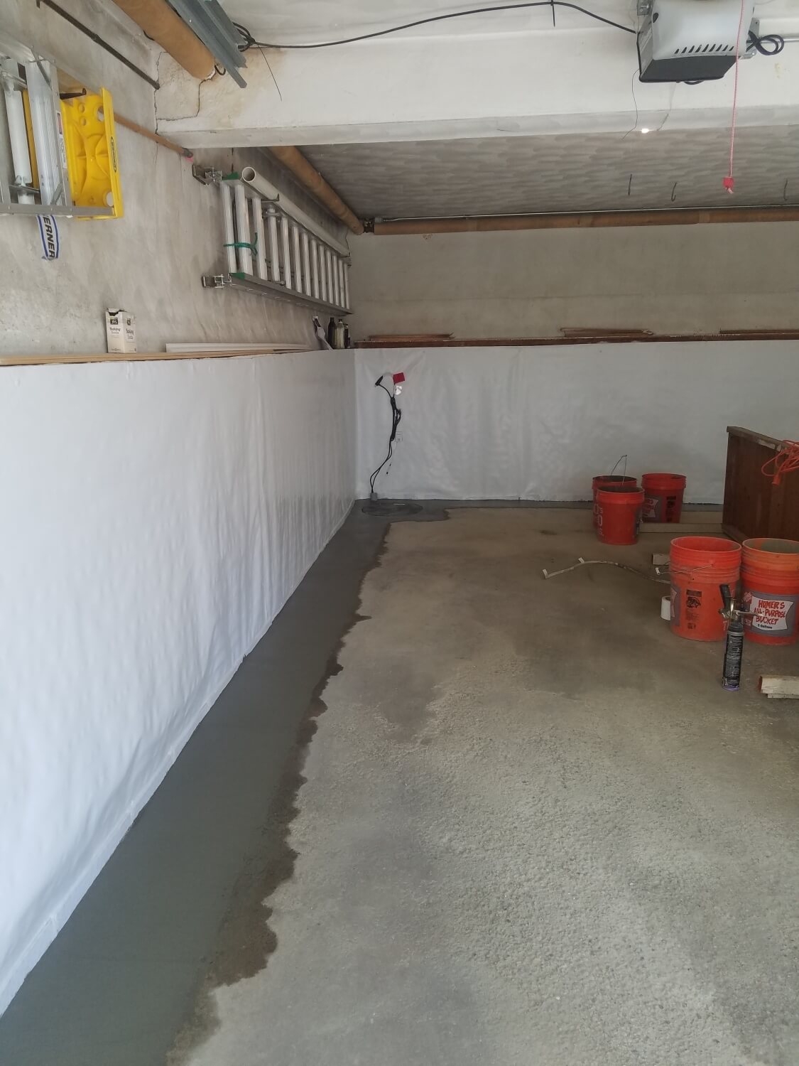 Basement Waterproofing Services in Boxborough, MA | LeBlanc - interior_basement_waterproofing_project