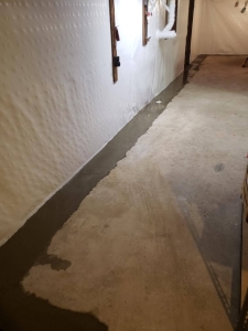 interior waterproofing in a basement